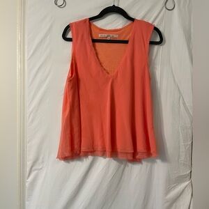 Peach color flowing crop top